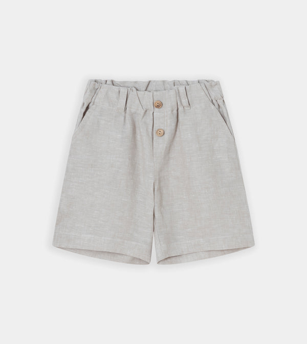 Beige linen shorts