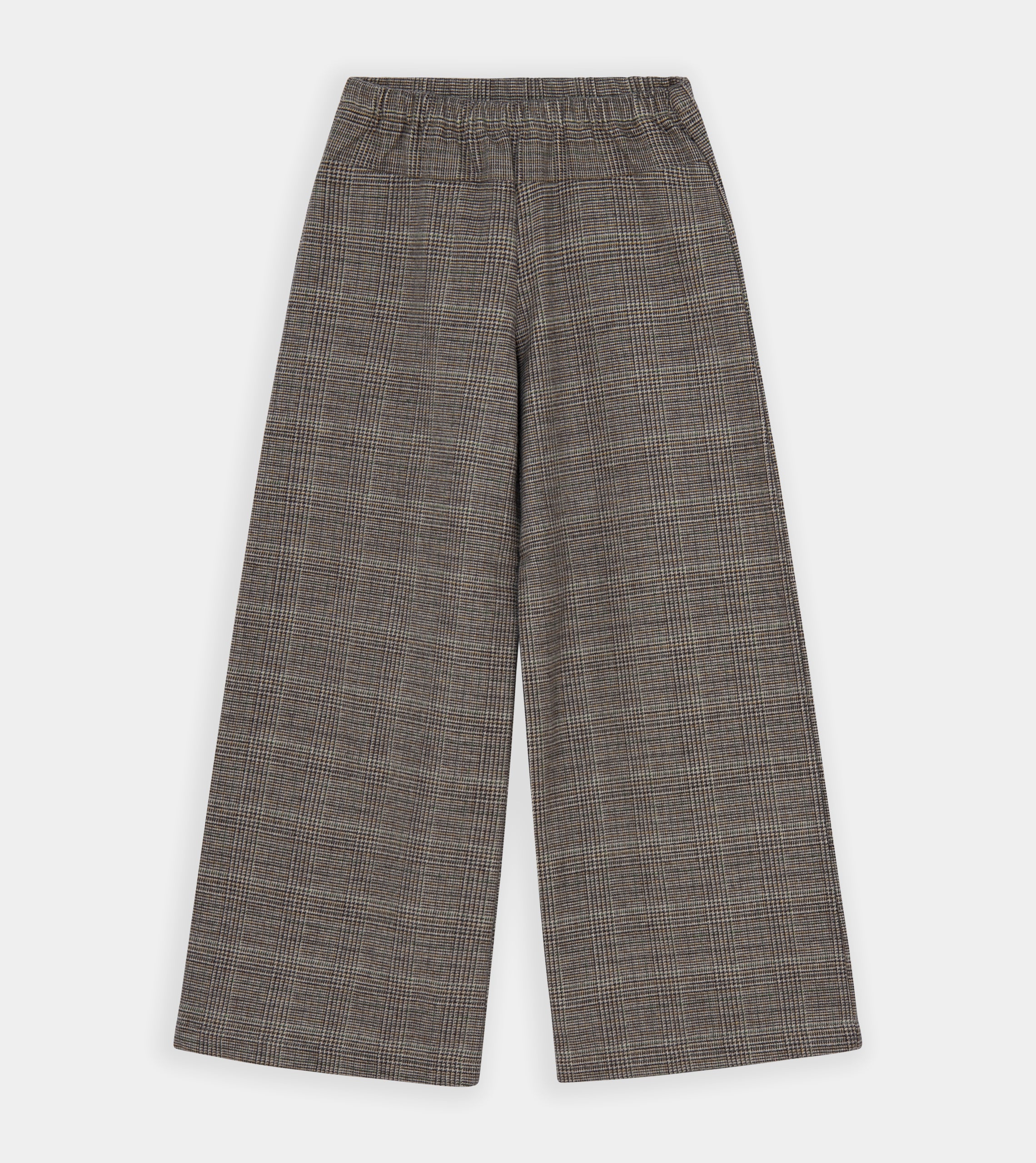 Brown checked wide trouser