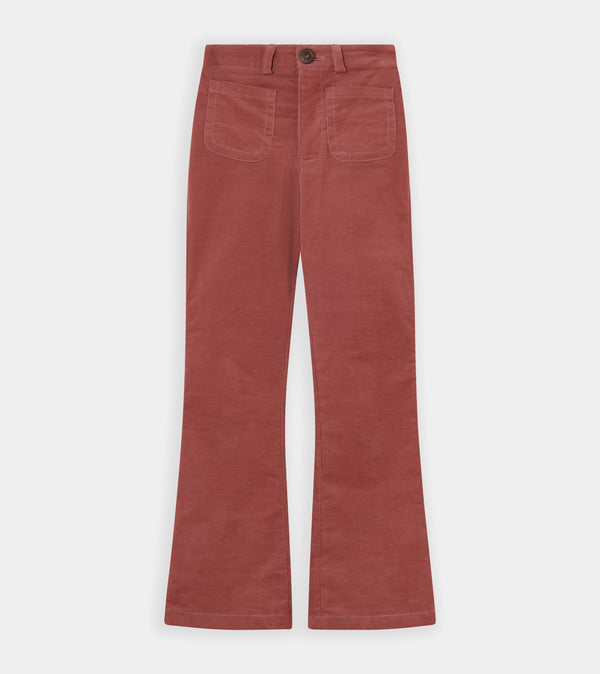 Pink slim velvet pants