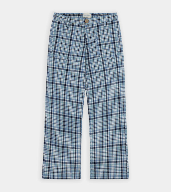 Blue checked trouser