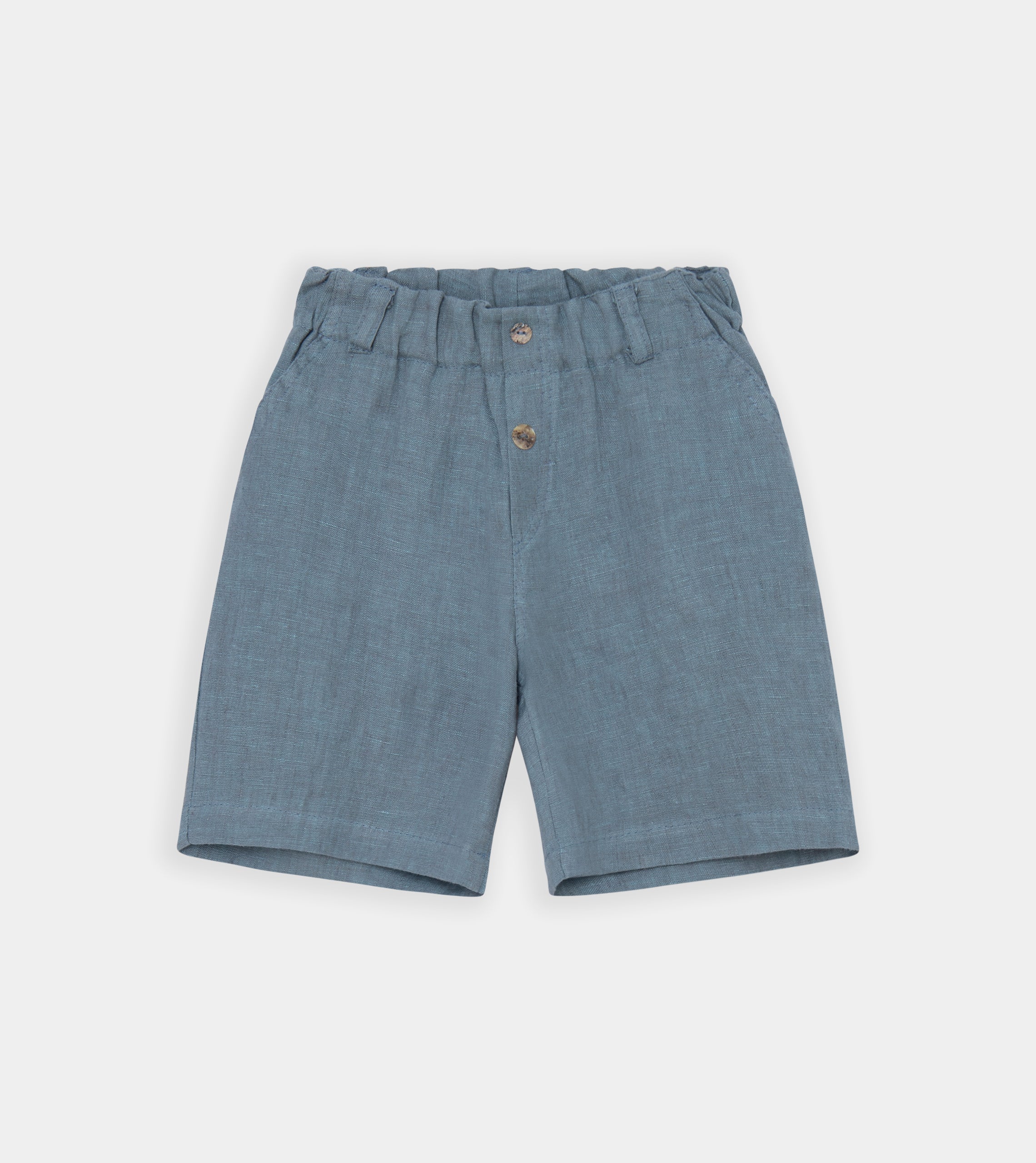 Green linen shorts