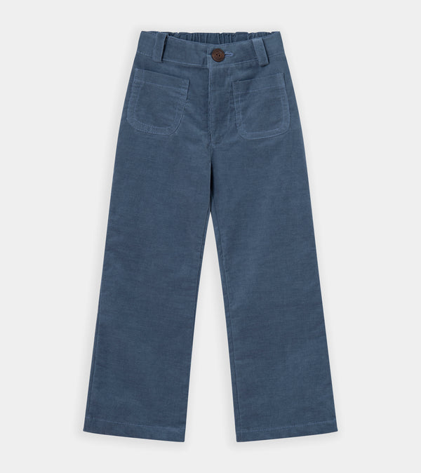 Blue slim corduroy trouser