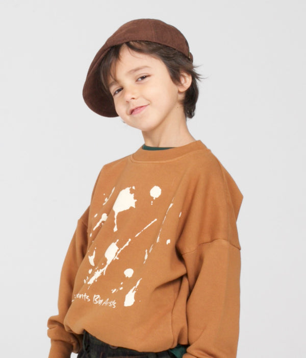 Brown oversized Little Artist sweatshirt