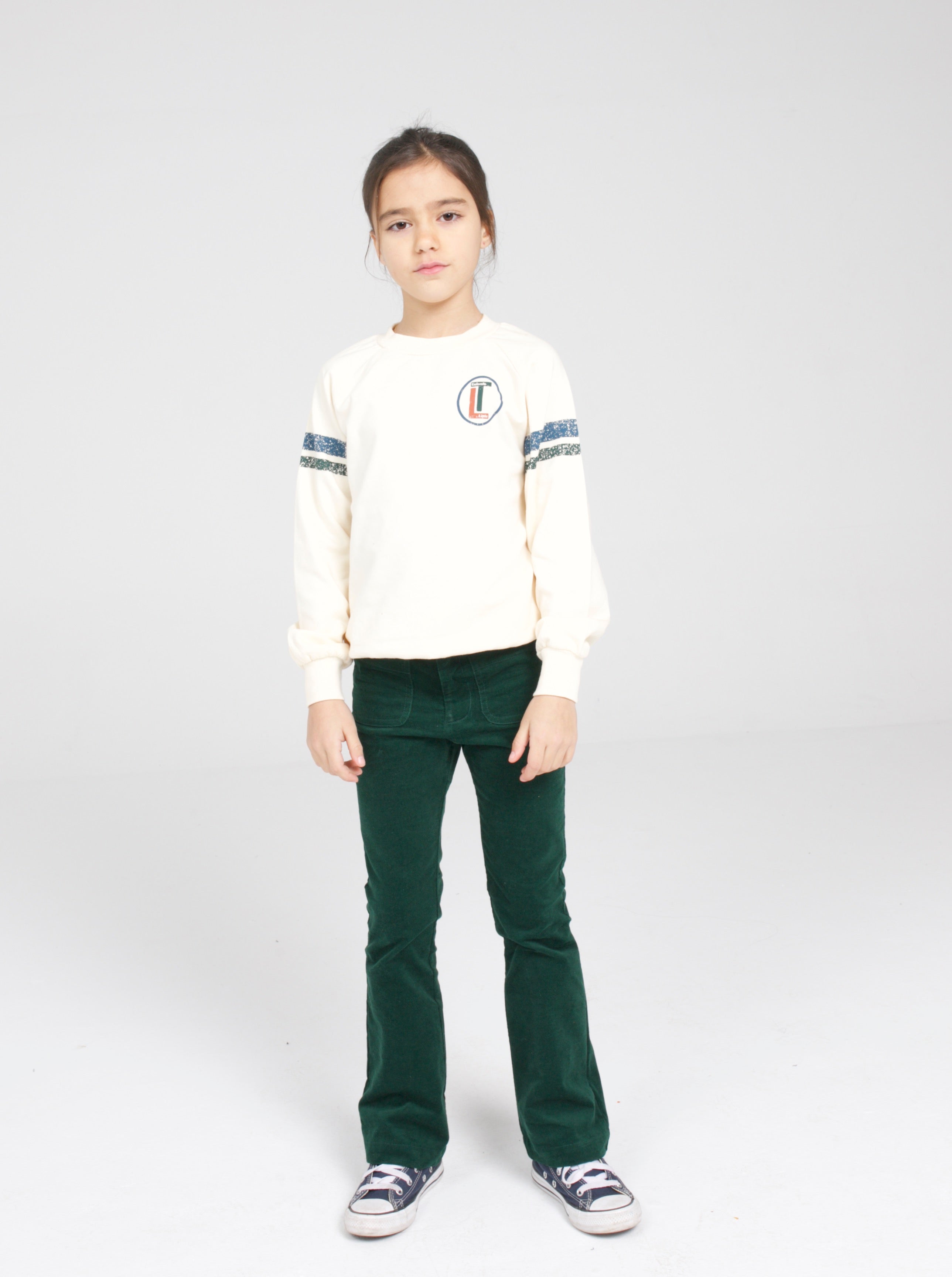 Green slim velvet pants