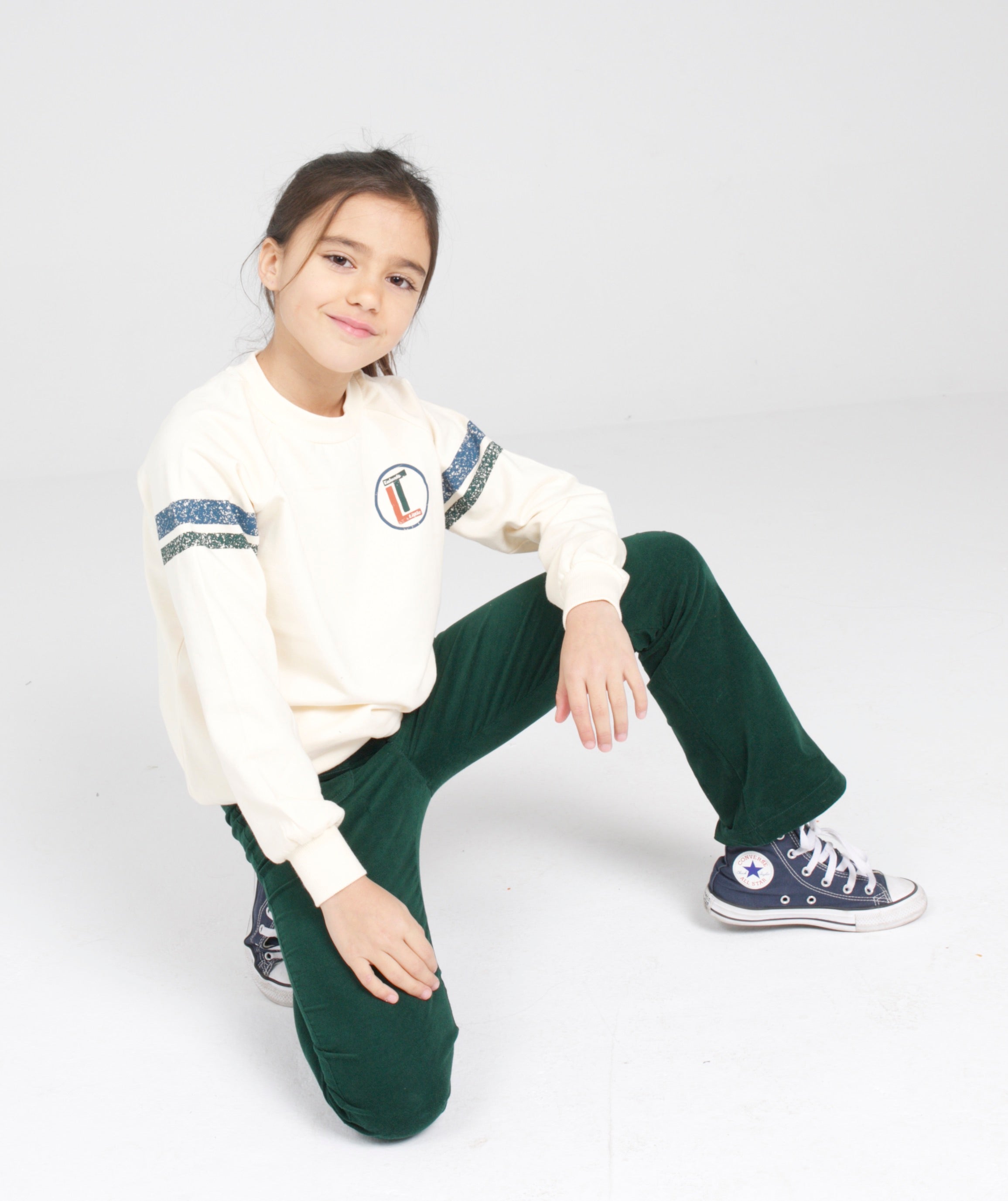 Green slim velvet pants