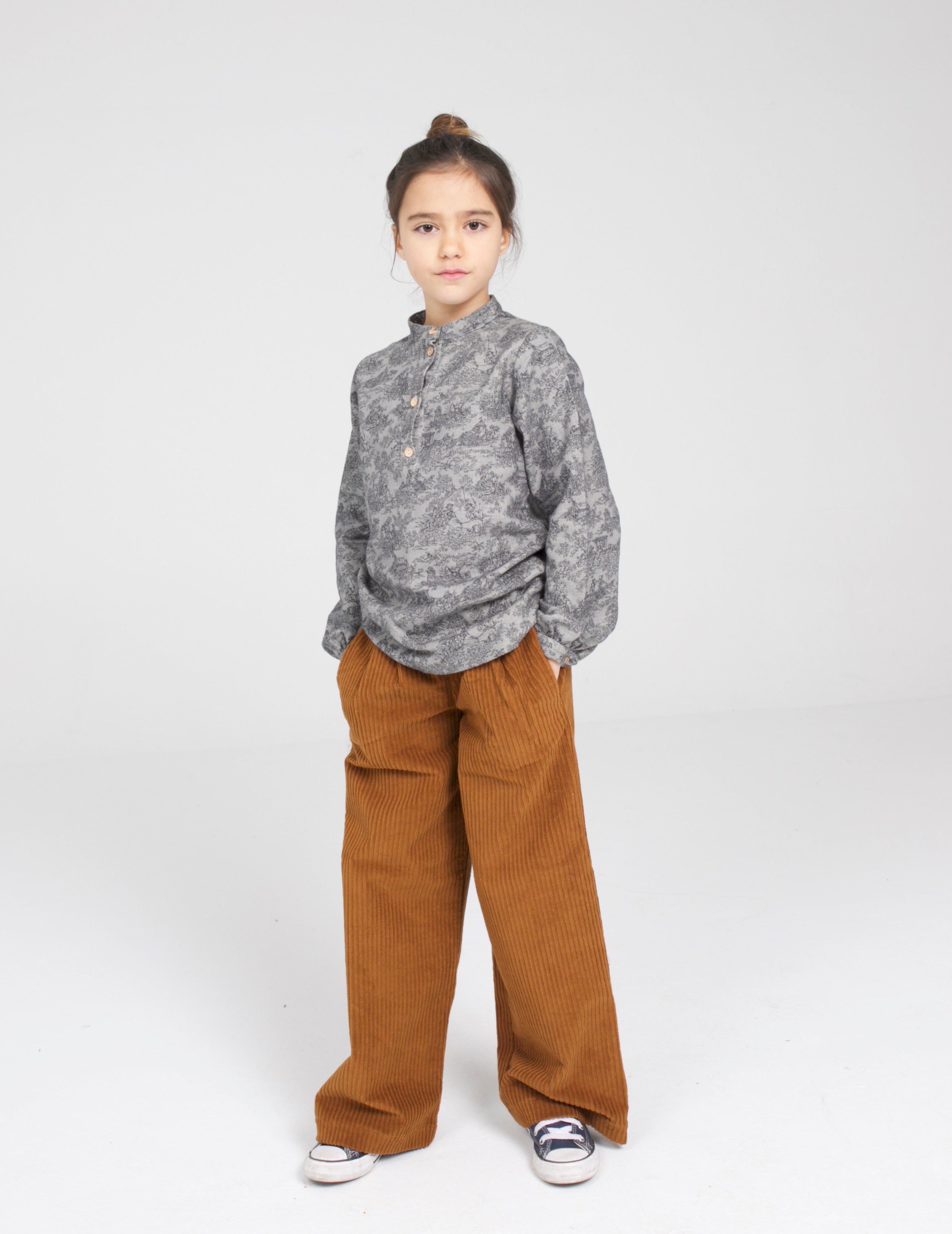 Brown wide-leg corduroy trouser