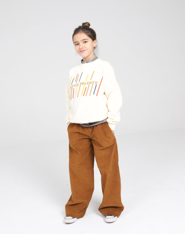 Brown wide-leg corduroy trouser