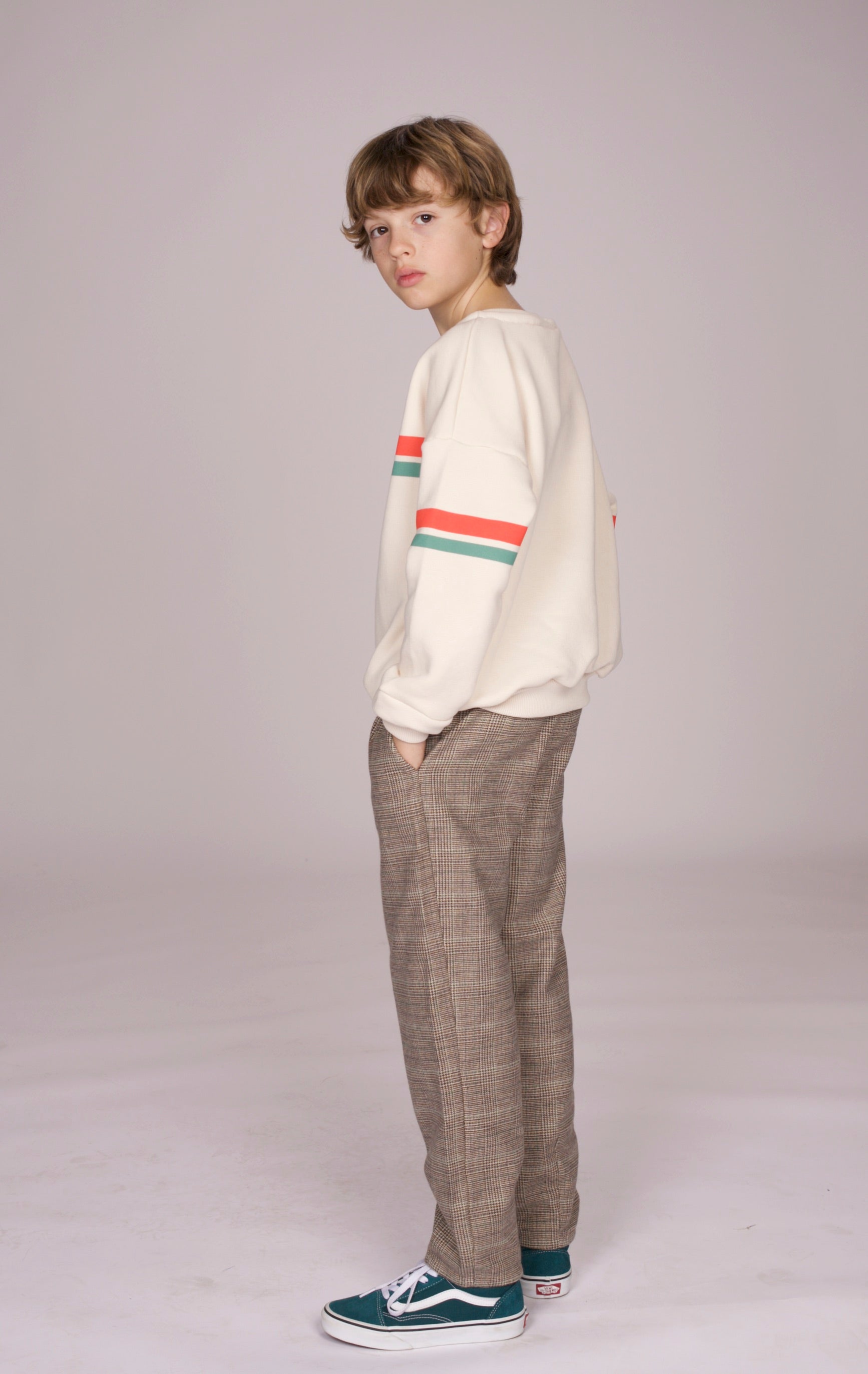 Brown checked baggy trouser