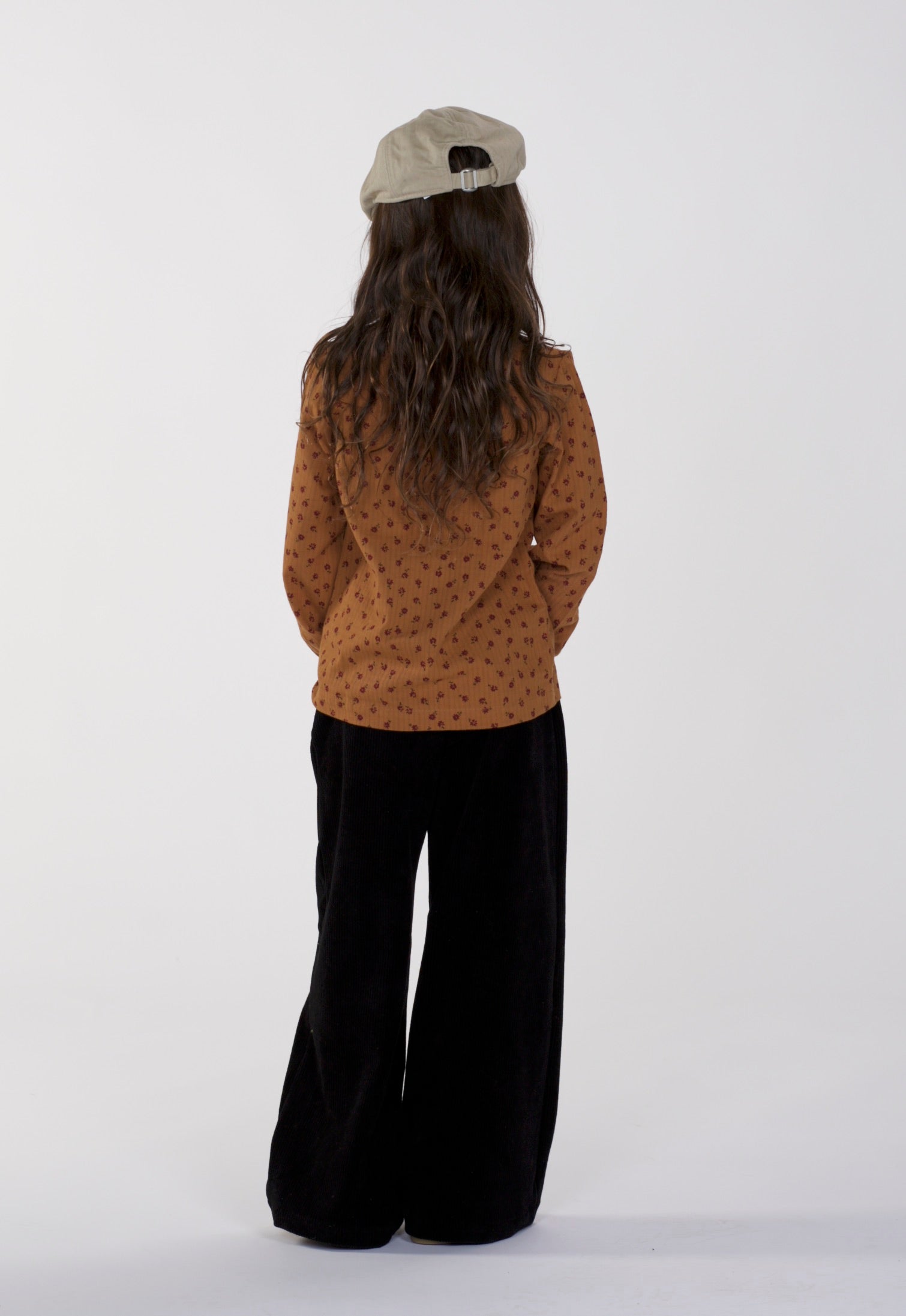 Brown blouse with small flowers