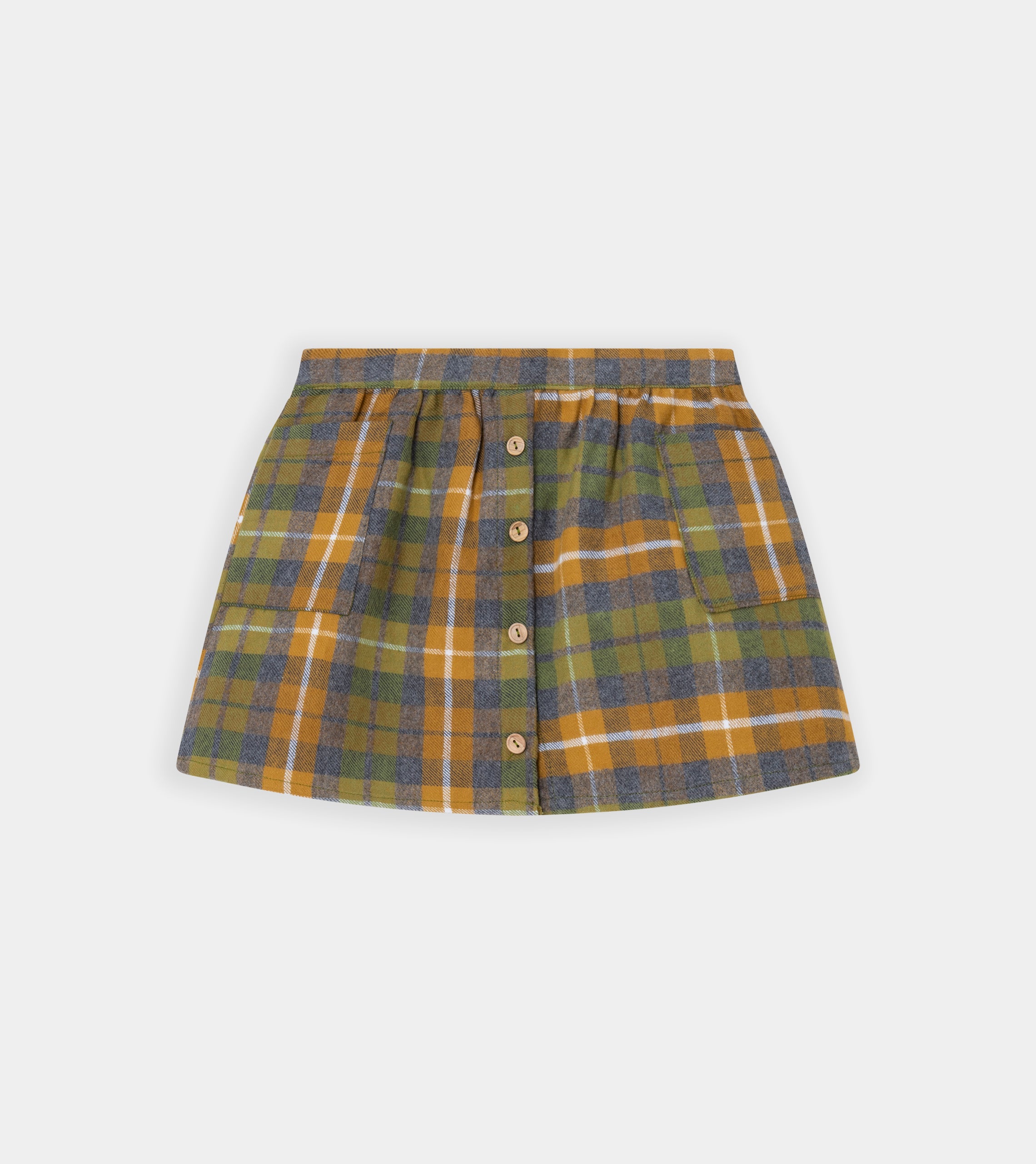 Yellow checked mini skirt