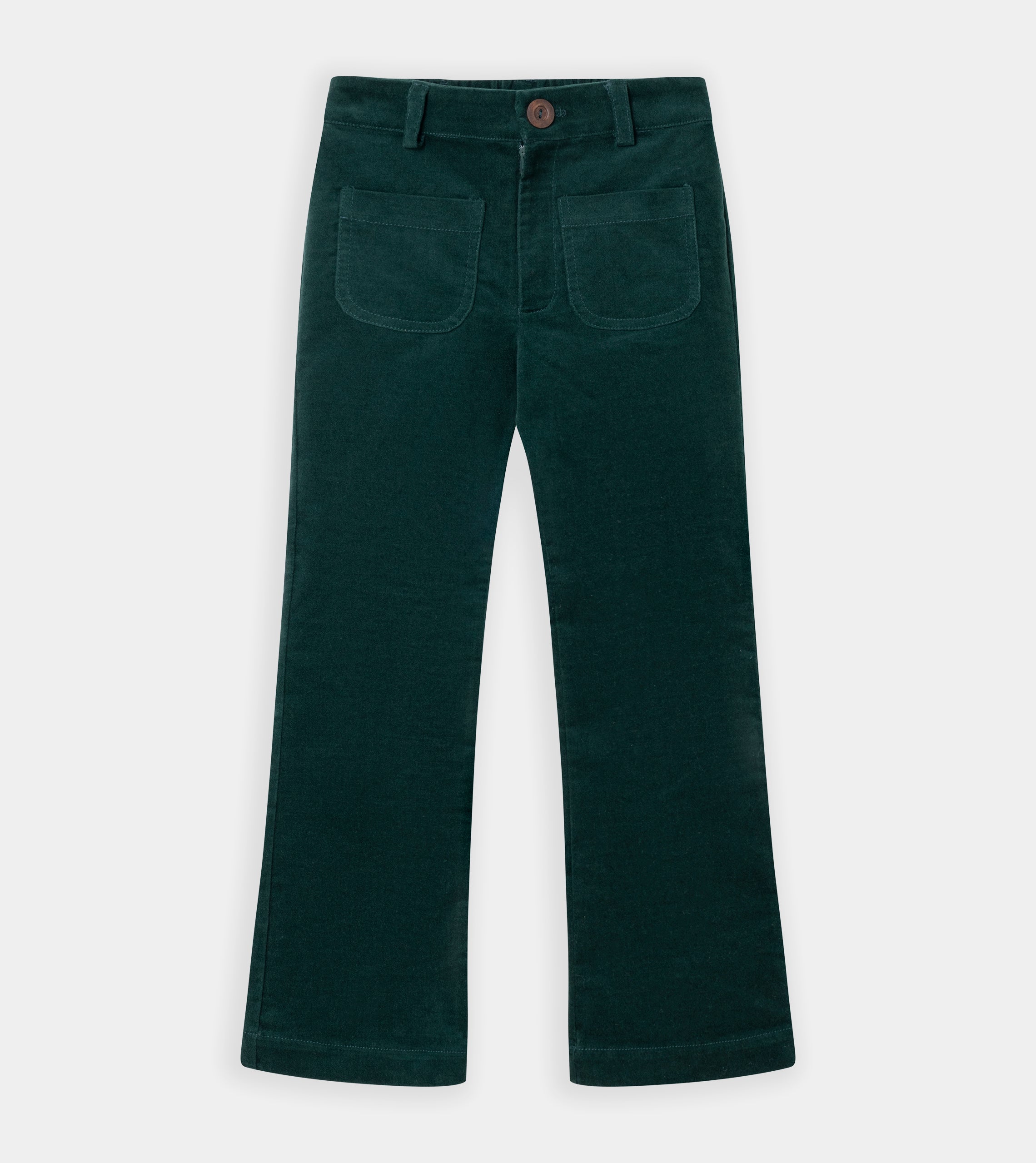 Green slim velvet pants