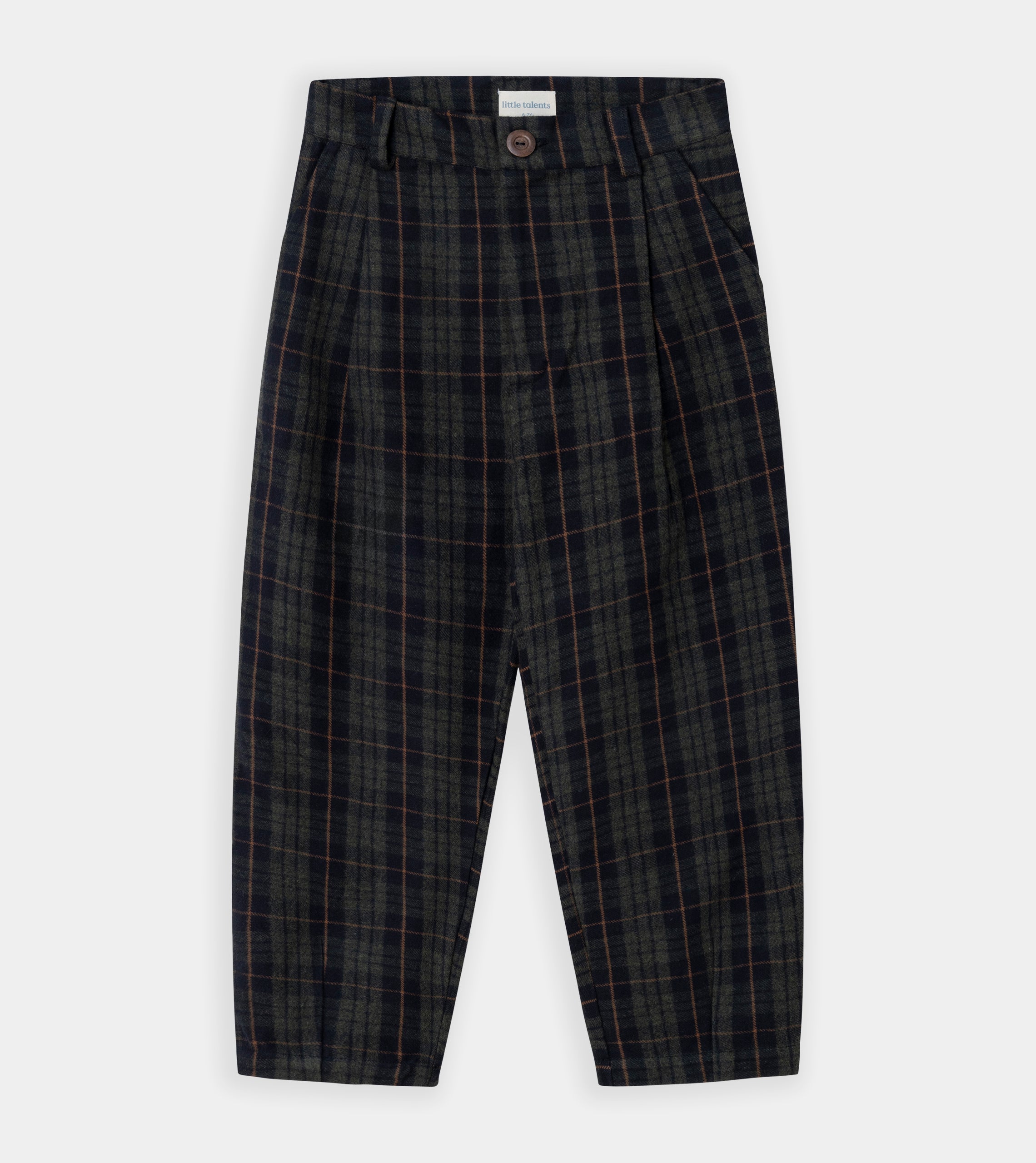 Green & black checked baggy trousers