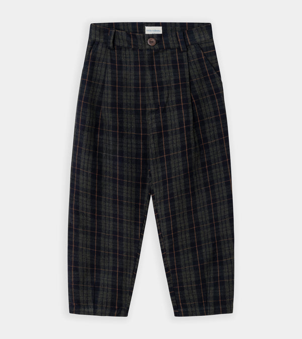 Green & black checked baggy trousers
