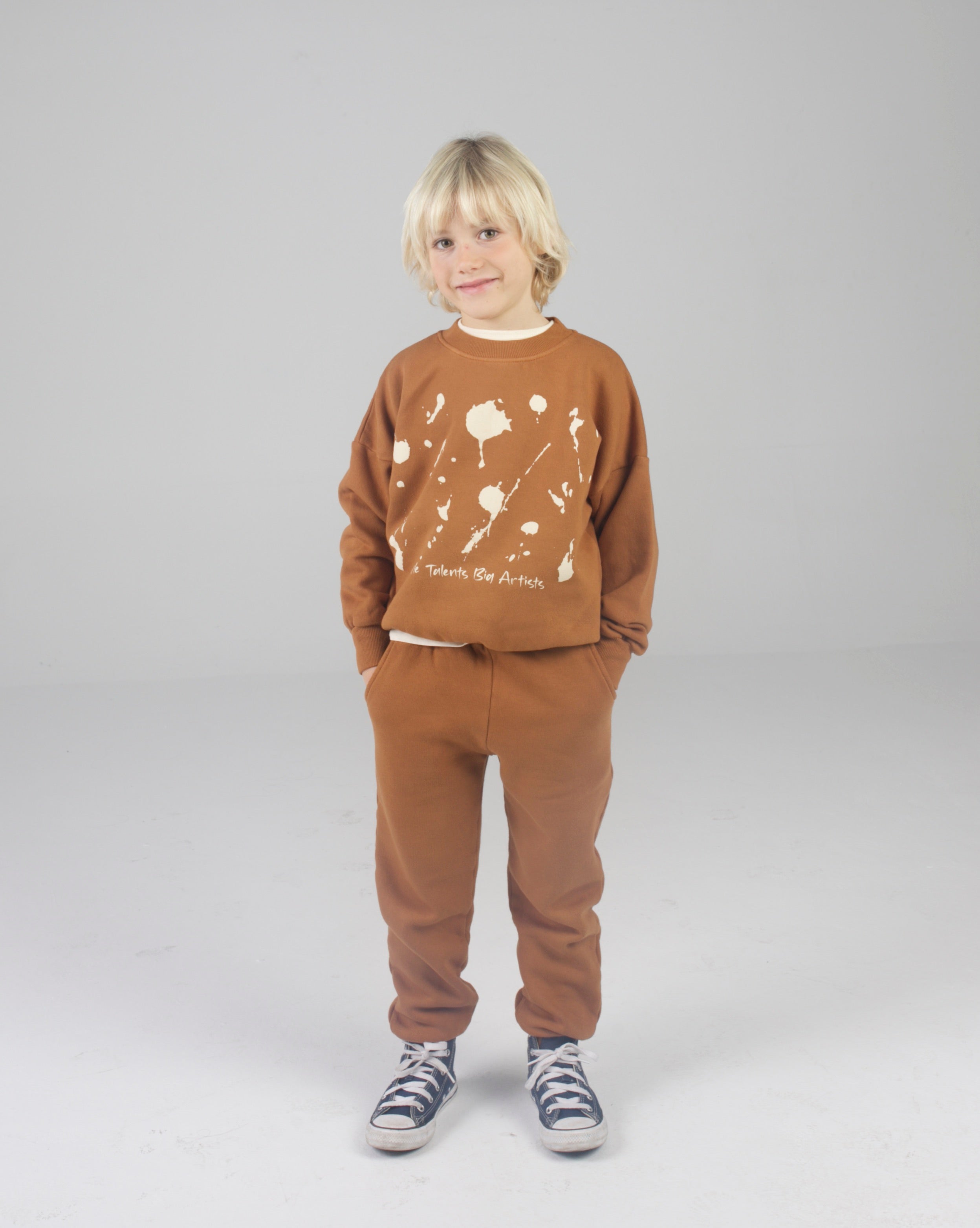 Brown oversized Little Artist sweatshirt