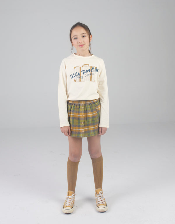 Yellow checked mini skirt