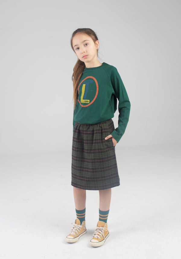 Checked midi skirt