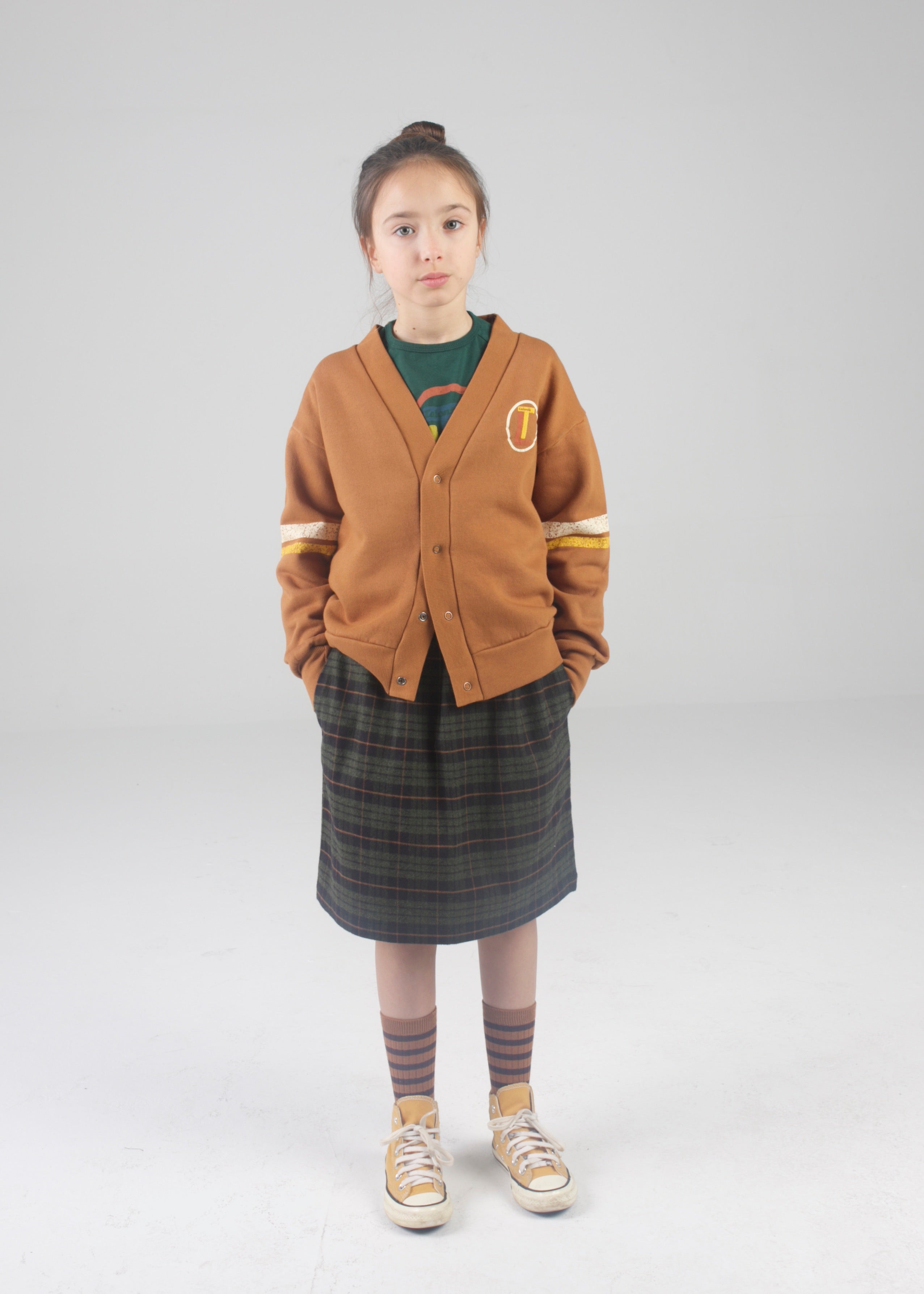 Checked midi skirt