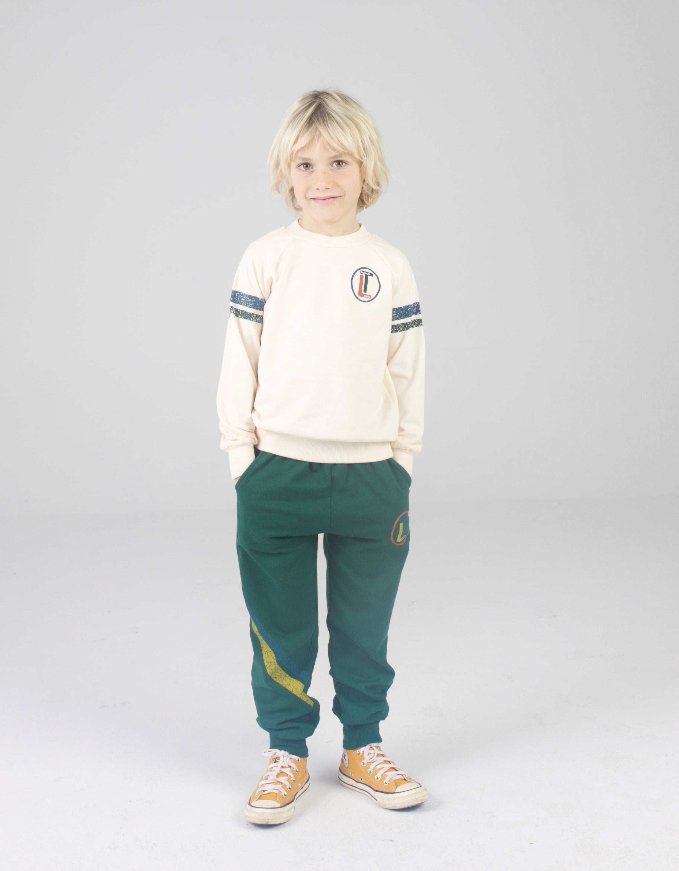 Beige slim-fit LT sweatshirt