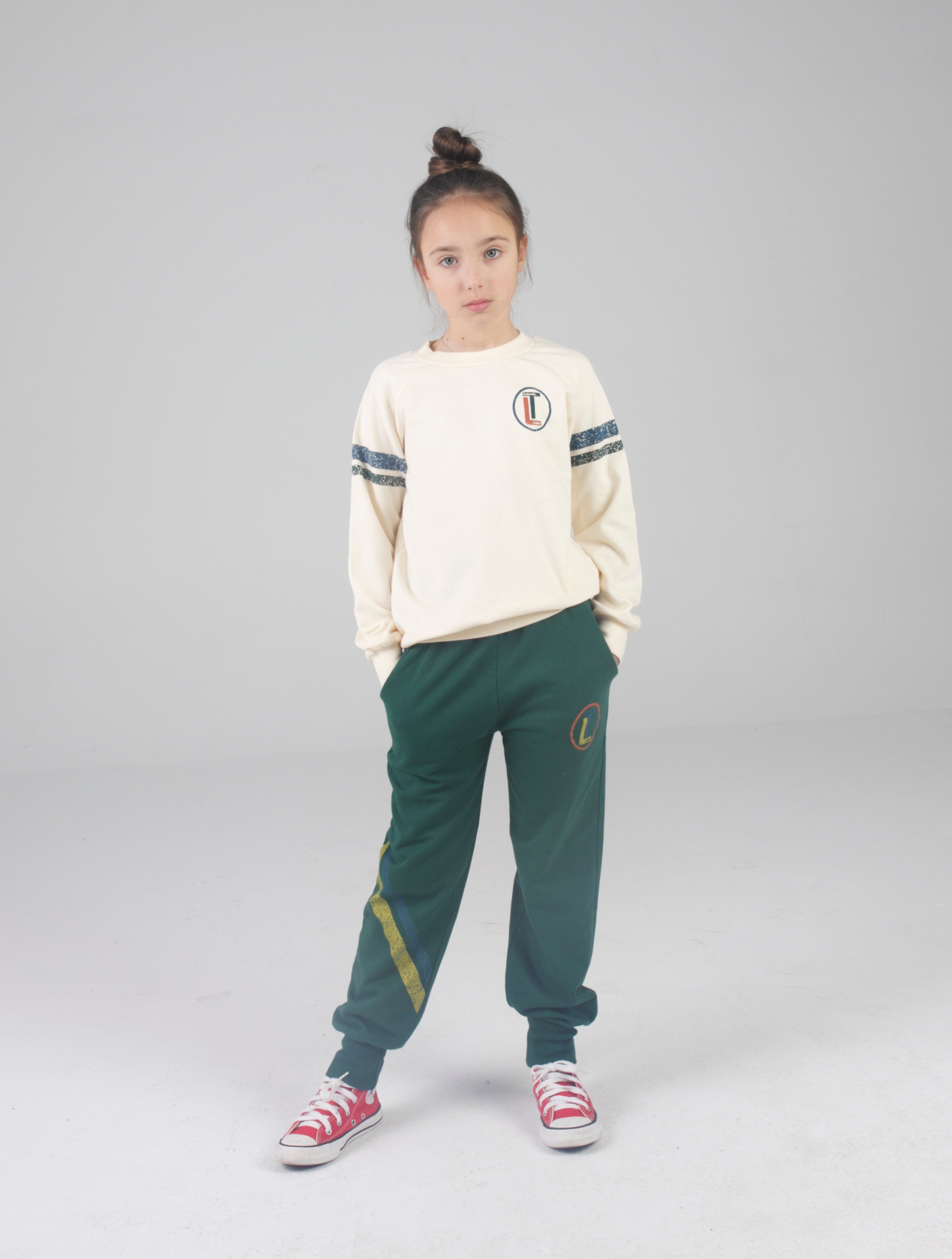 Beige slim-fit LT sweatshirt