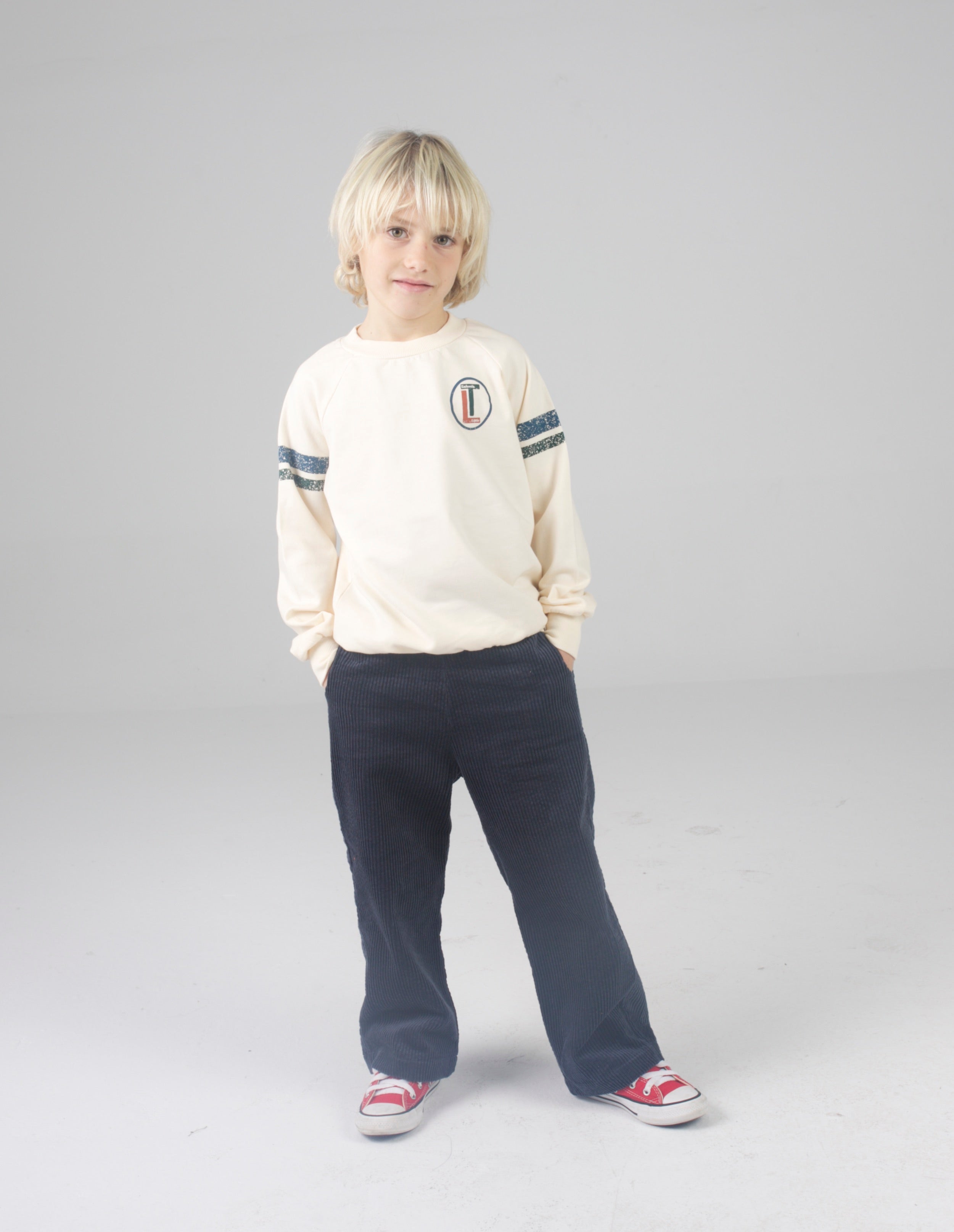 Beige slim-fit LT sweatshirt