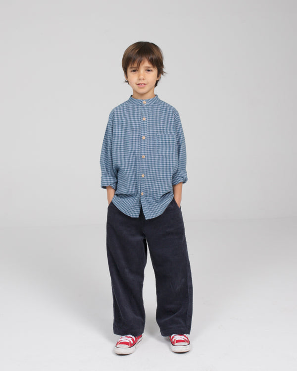 Blue checked shirt
