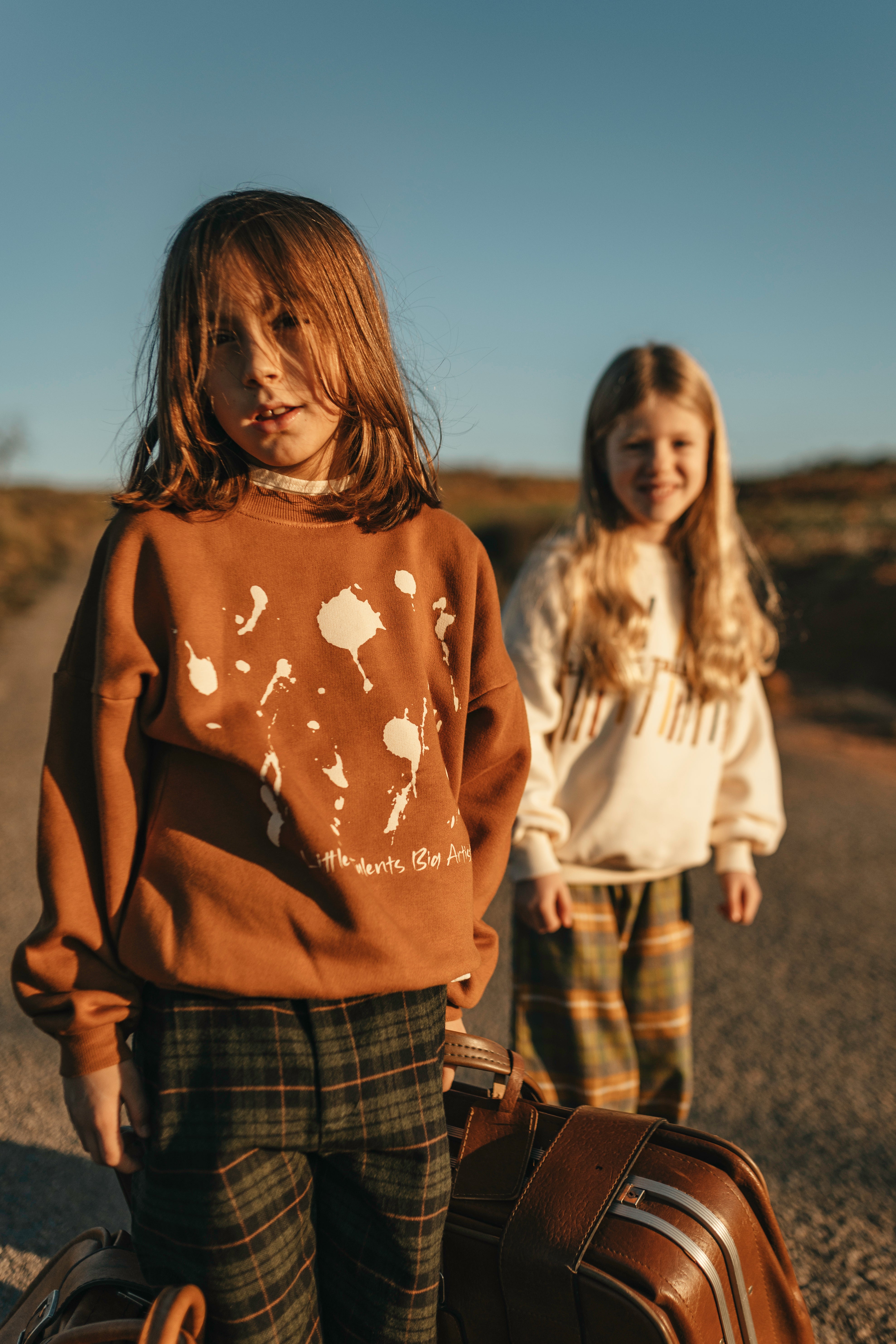 Brown oversized Little Artist sweatshirt