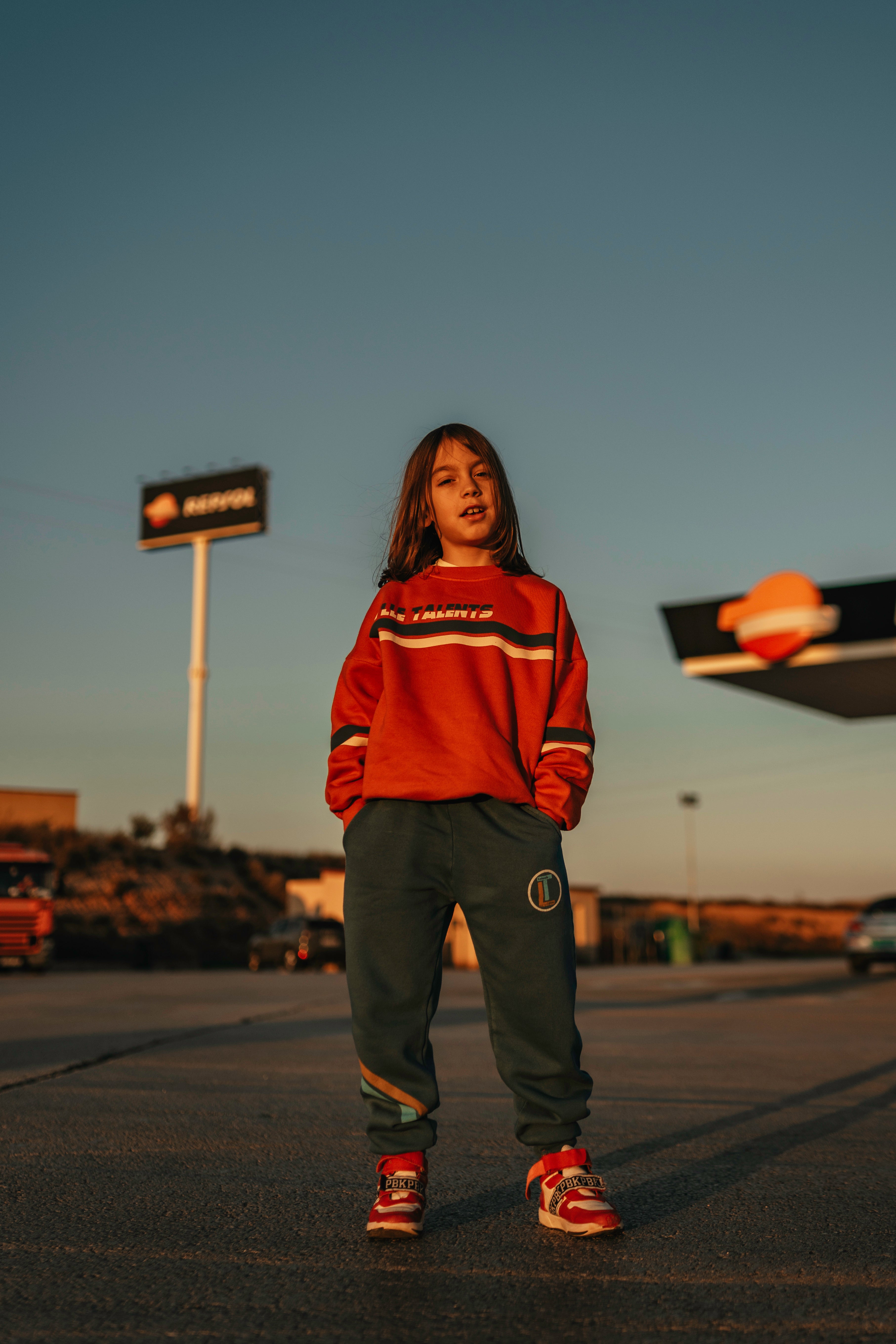 Orange oversized retro sweatshirt