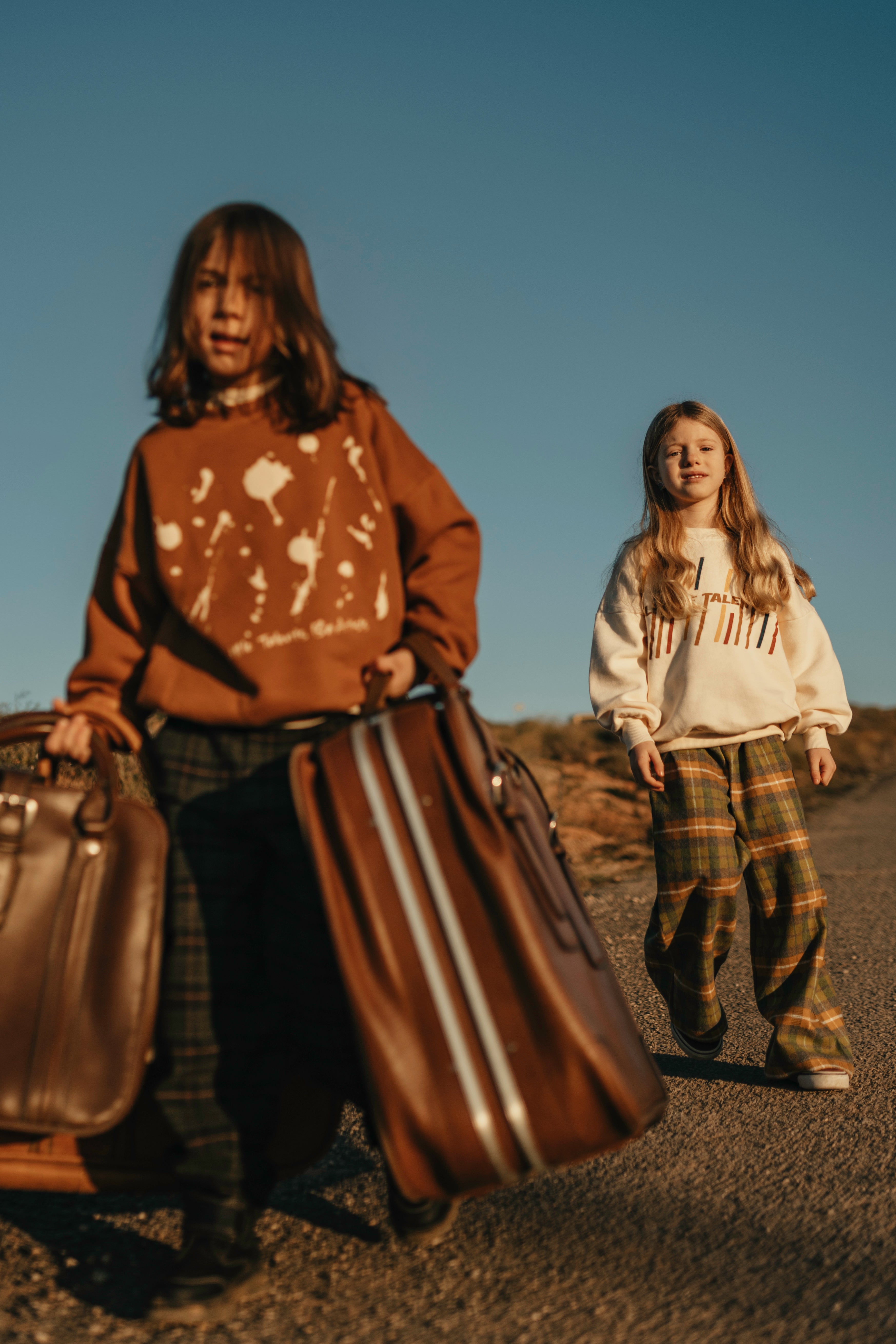 Brown oversized Little Artist sweatshirt
