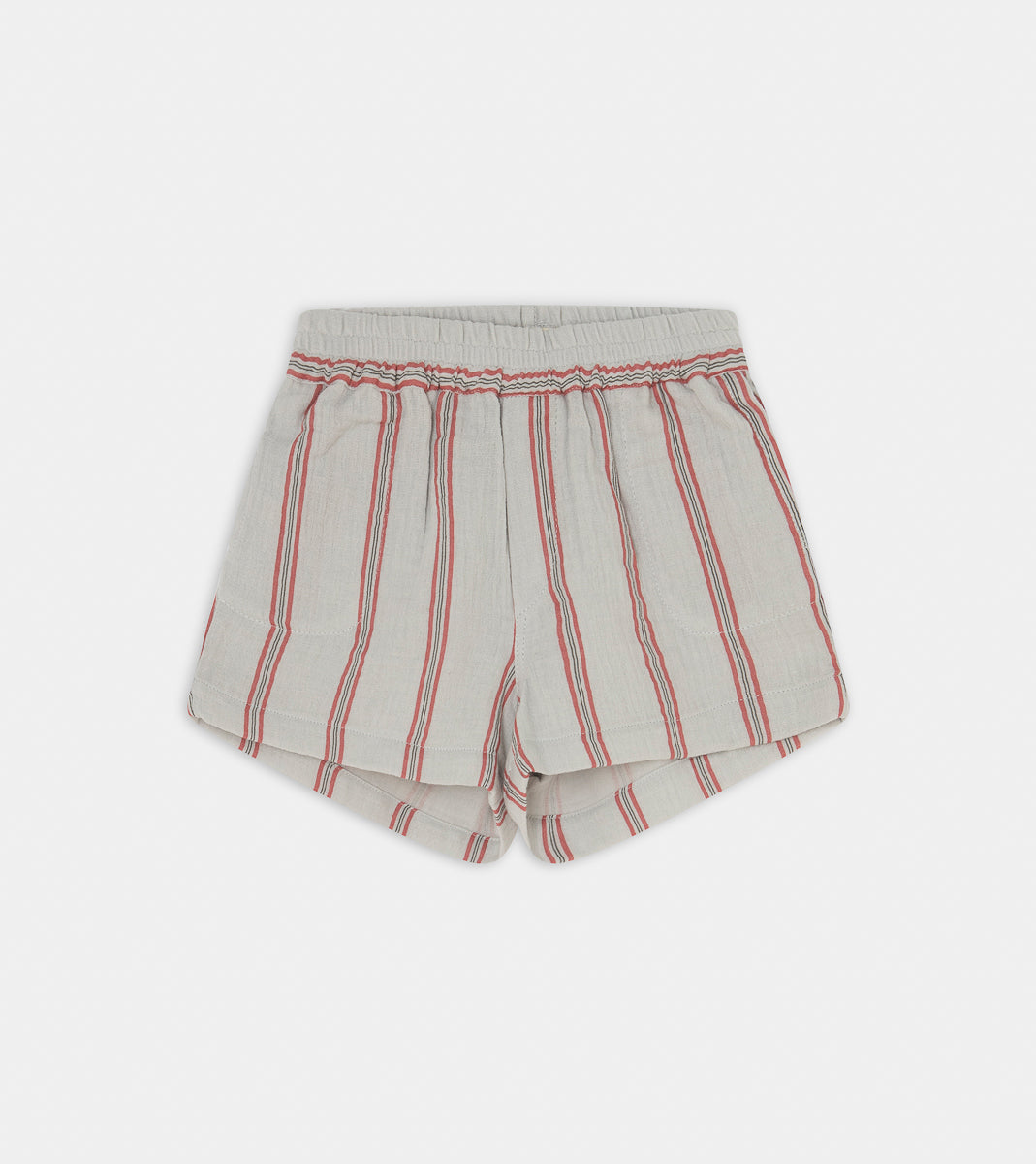 Grey Shorts with Red Stripes