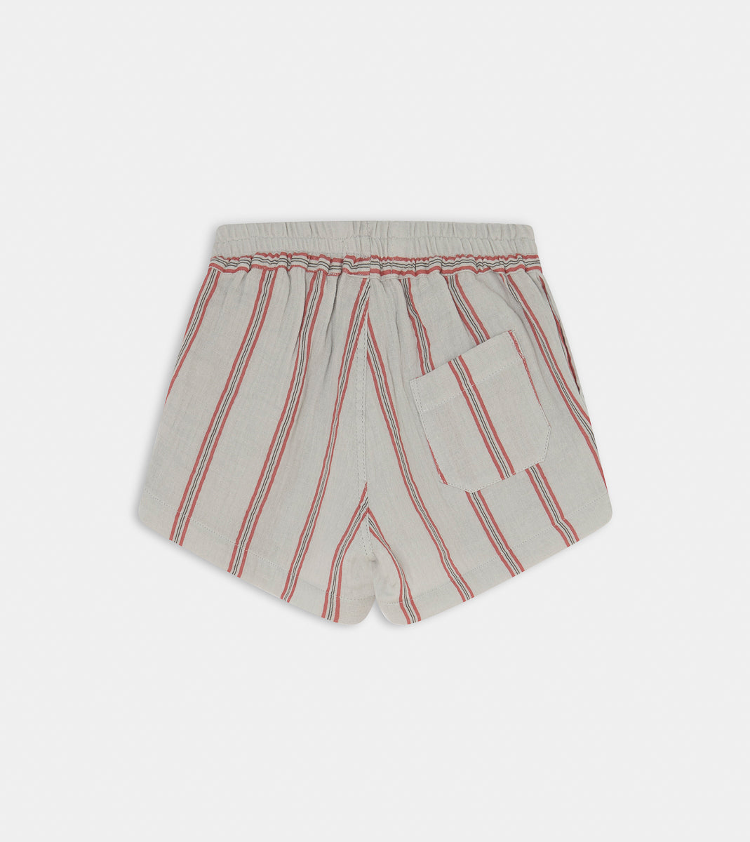 Grey Shorts with Red Stripes