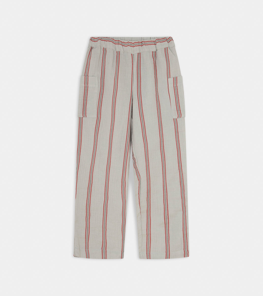 Long Grey Pants with Red Stripes
