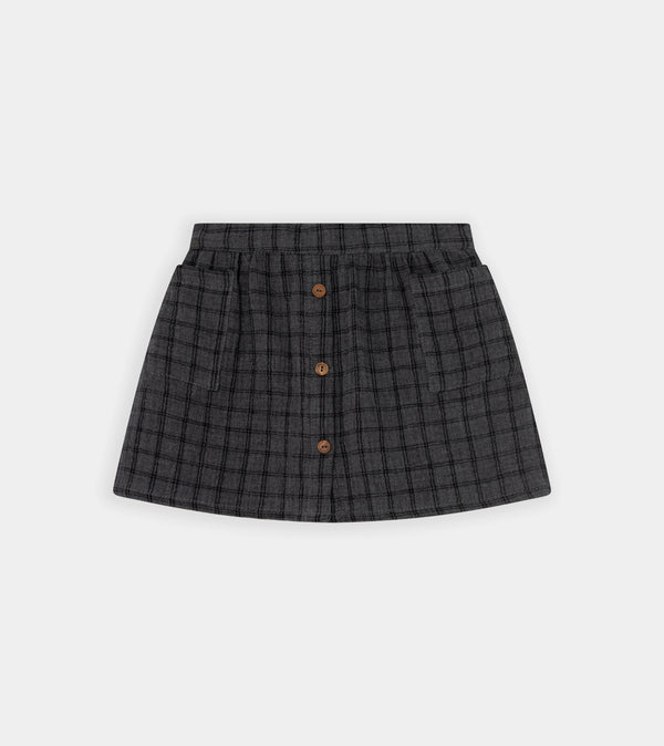 Checked Grey Mini Skirt