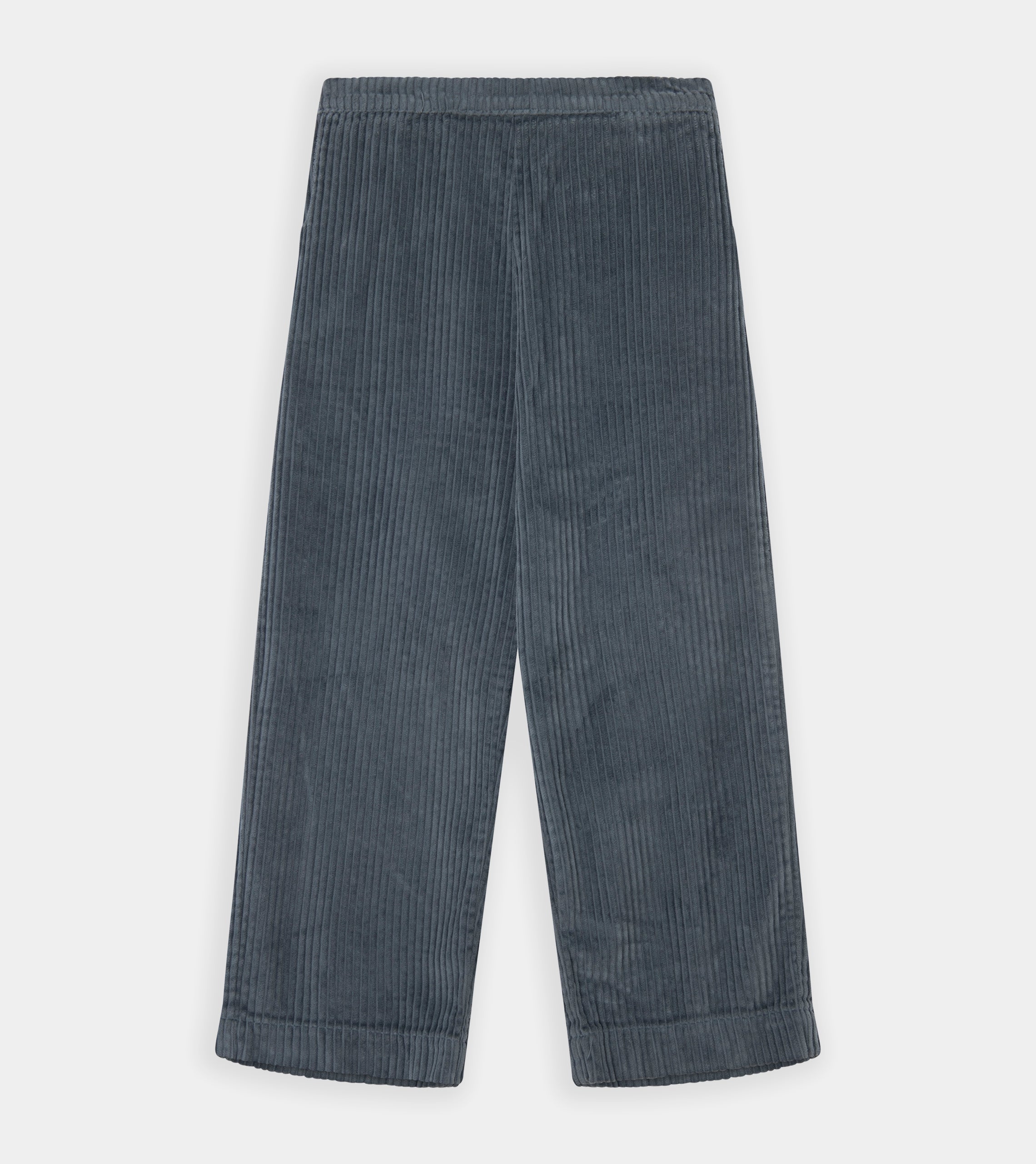 Blue Wide-leg Corduroy Trousers