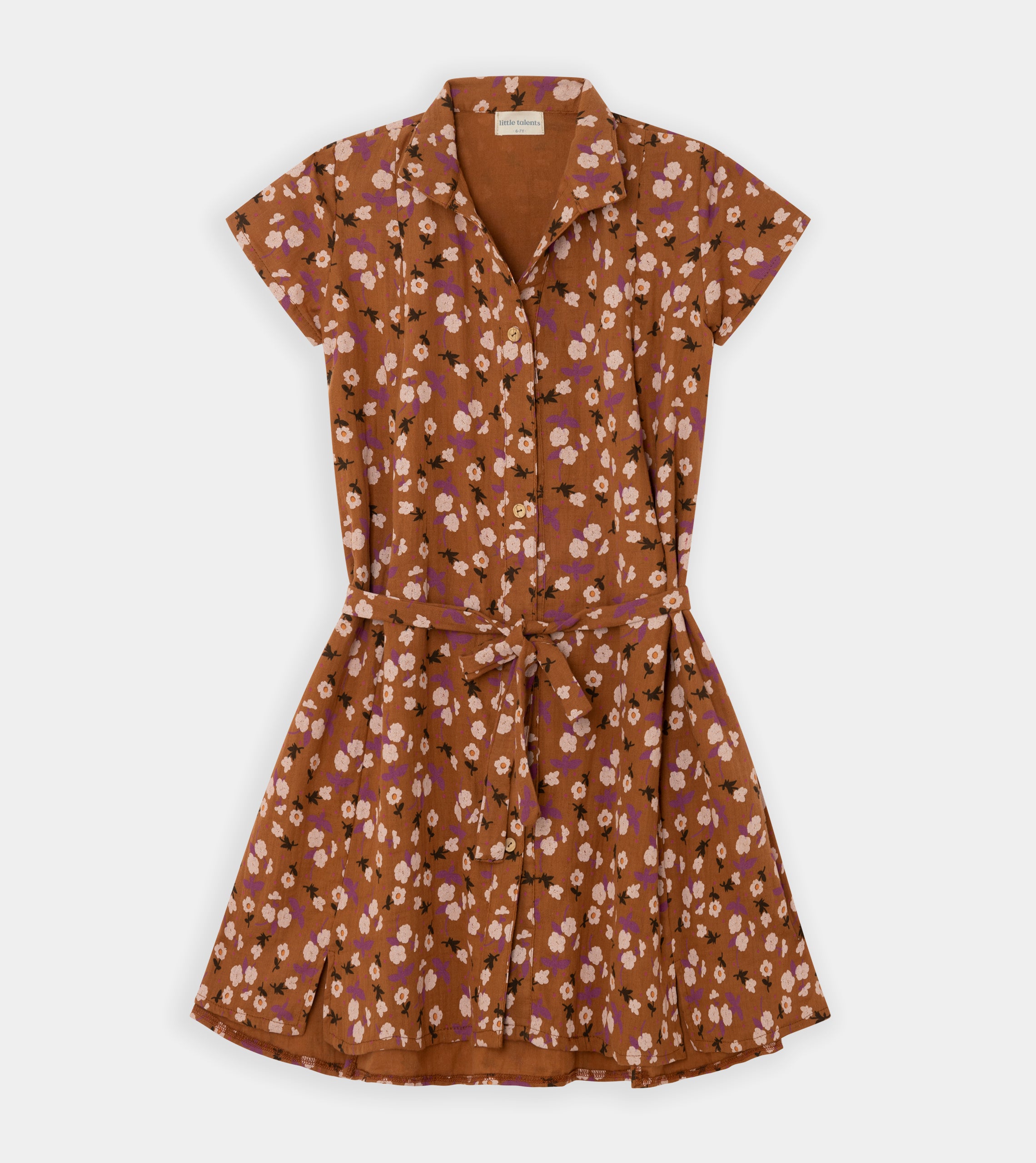 Brown Dress with Flowers