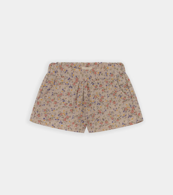 Brown Shorts with Flowers