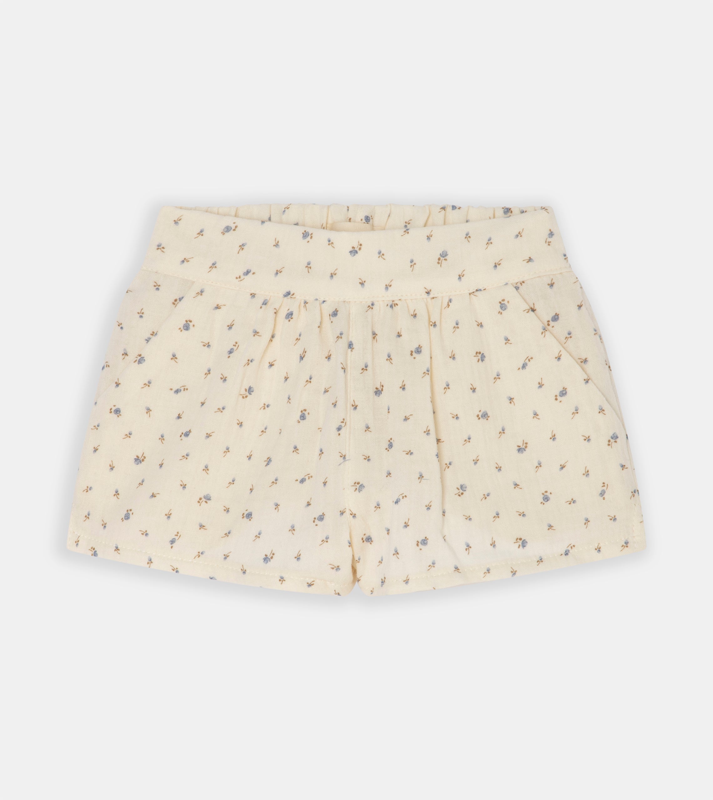 White Shorts with Small Flowers