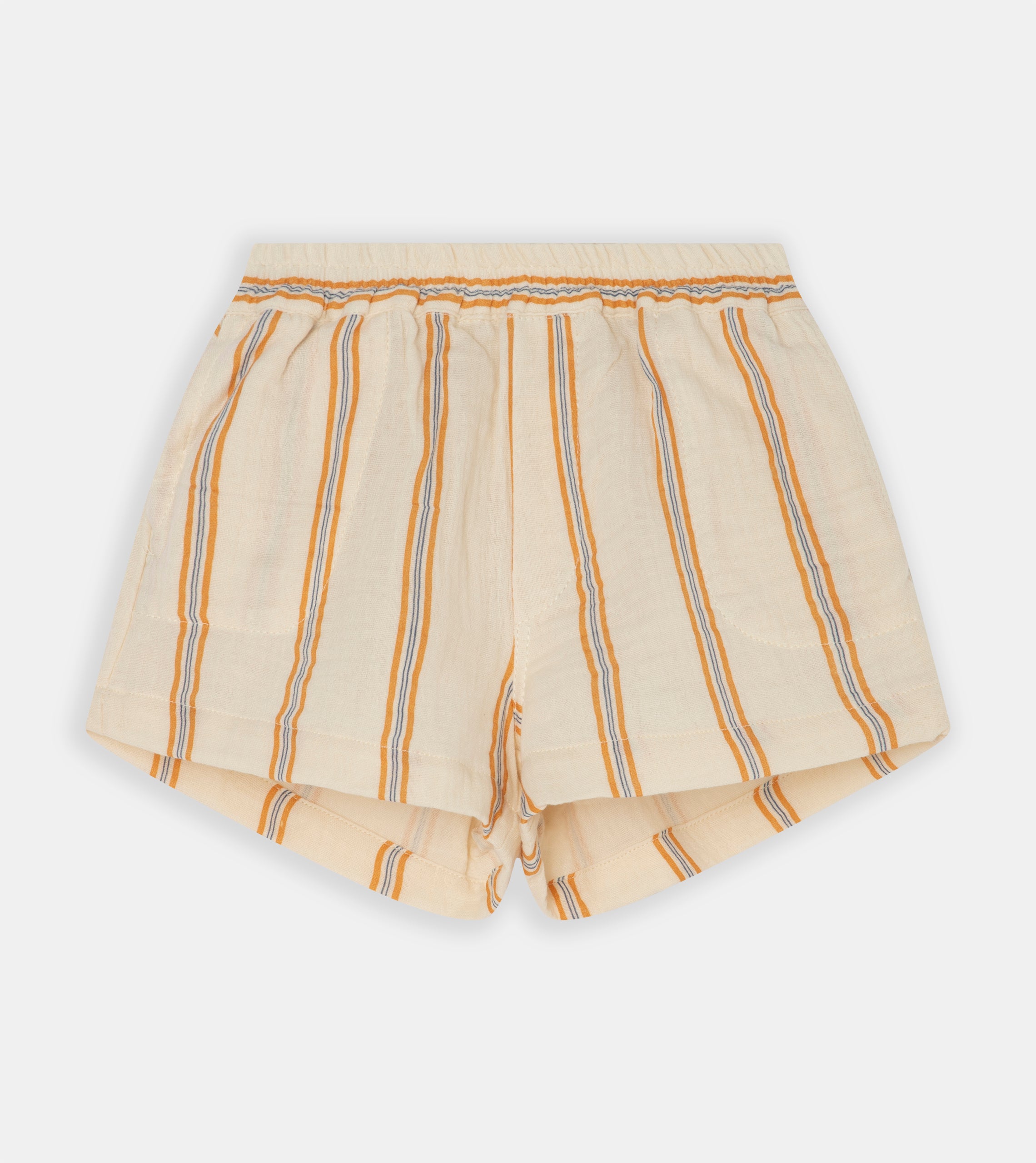 Ecru Shorts with Orange Stripes