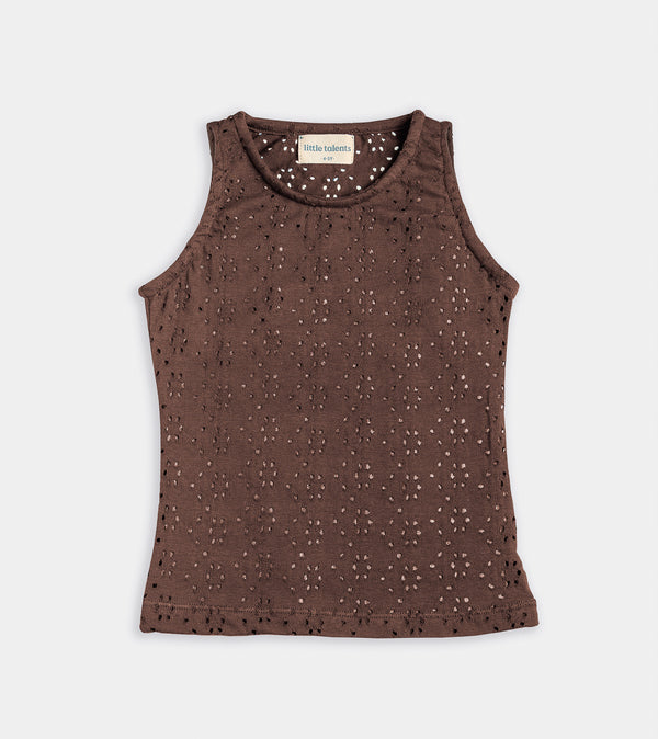 Sleeveless Brown T-Shirt