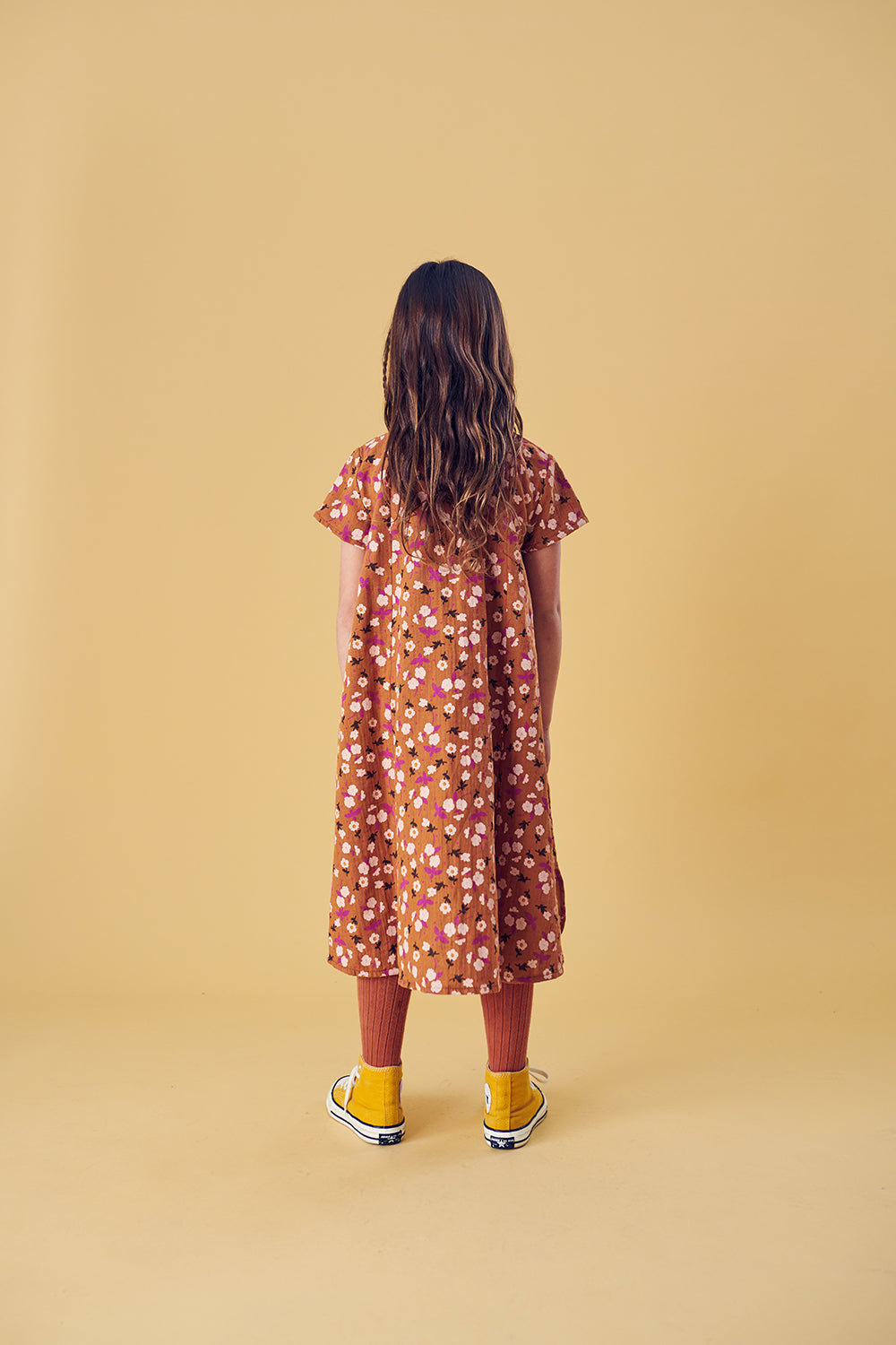 Brown Dress with Flowers